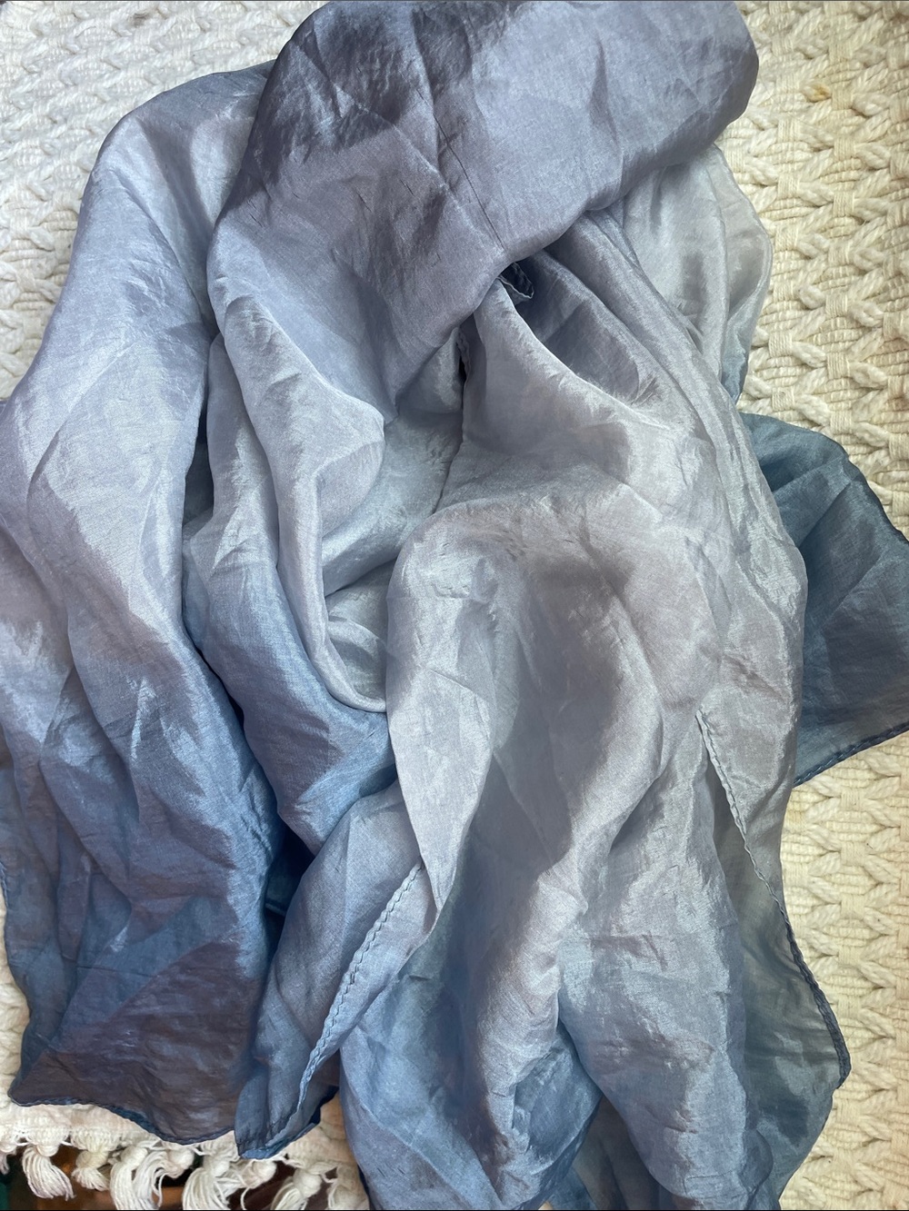 VTG HAND-DYED SILK SCARF - Picture 3 of 7